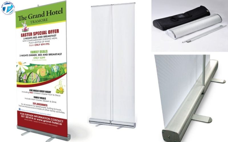 Standee cuốn nhôm là một dạng standee quảng cáo sử dụng khung và chân làm từ nhôm